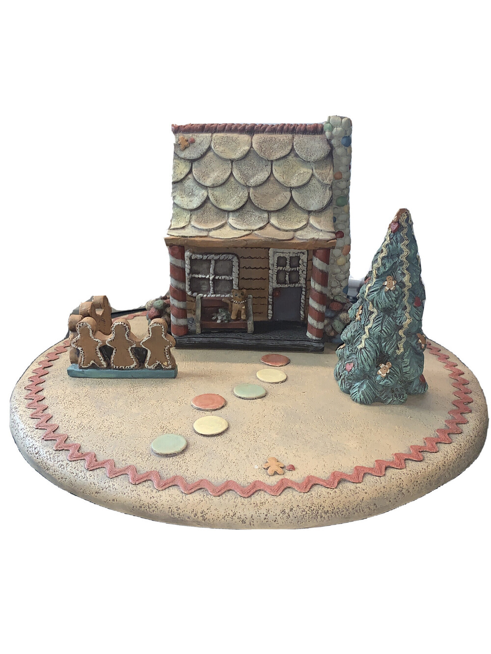 Sarah’s Attic Limited Edition Gingerbread 5 Pc Lot House Fence Cookie Bench Tree